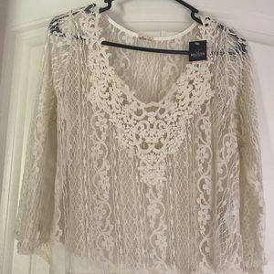 Hollister flowy crochet top. New with tag.